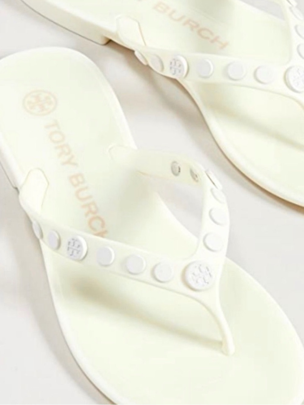 Tory Burch Studded New Ivory Jelly Sandals